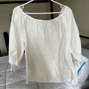 Off shoulder white tunic top